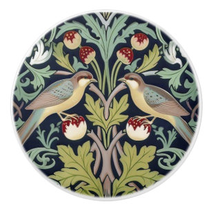 Door Knob - Art Nouveau Birds Floral