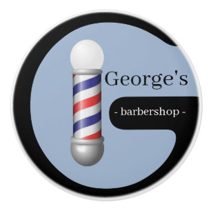 Door Knob Blue & Black Barbershop