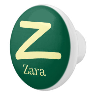 Door Knob Green Monogram 