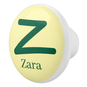 Door Knob Pale Yellow Monogram