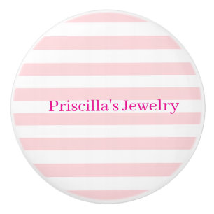 Door Knob Pink & White Stripe