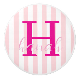 Door Knob Pink & White Stripe