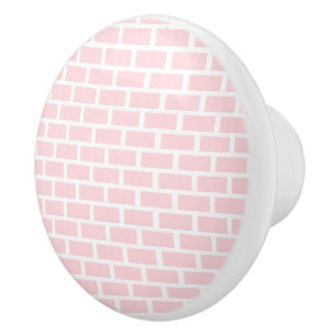 Door Knob Pink & White Stripe Square