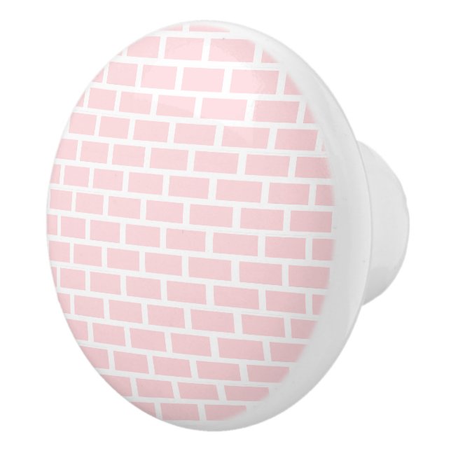 Door Knob Pink & White Stripe Square (Right)