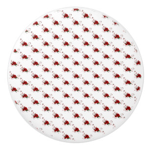 Door Knob Red Rose Floral 