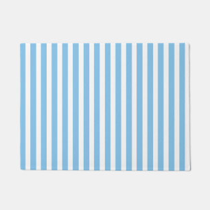 Door Mat aqua blue stripes