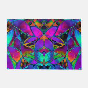 Door Mat Floral Fractal Art