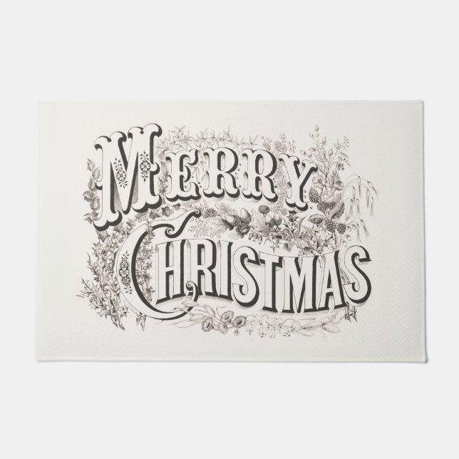 DOOR MAT  :  MERRY CHRISTMAS ILLUSTRATION (Front)