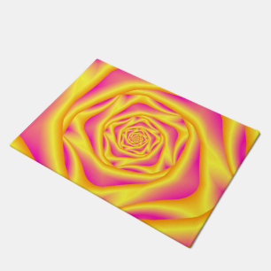 Door Mat Spiral Rose in Yellow and Pink