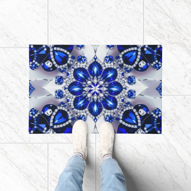 Door Mat with Blue White Colours design (Indoor)