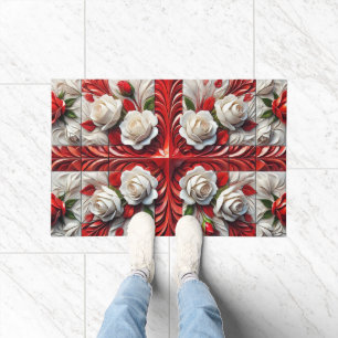 Door Mat with English Roses design