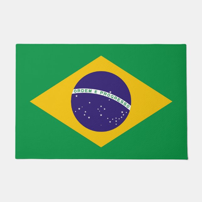 Door Mat with Flag of Brazil (Front)