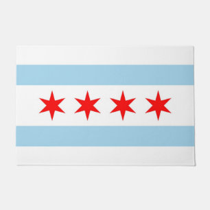 Door Mat with Flag of Chicago, Illinois