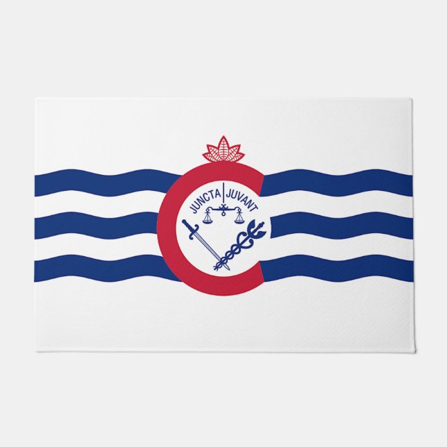 Door Mat with Flag of Cincinnati City (Front)