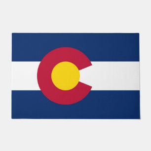 Door Mat with Flag of Colorado State, USA