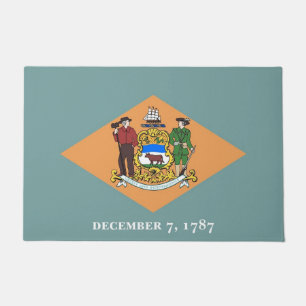 Door Mat with Flag of Delaware State, USA