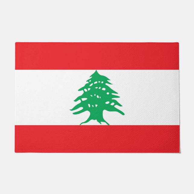 Door Mat with Flag of Lebanon (Front)