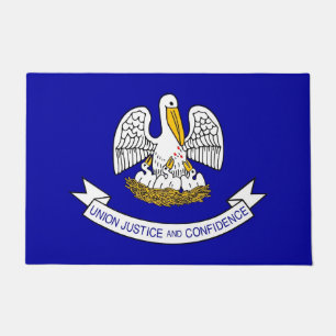 Door Mat with Flag of Louisiana State, USA