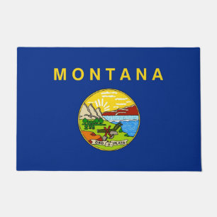 Door Mat with Flag of Montana State, USA