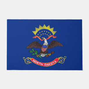 Door Mat with Flag of North Dakota State, USA