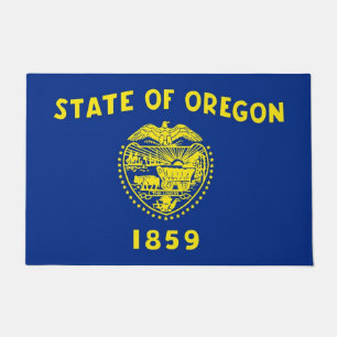 Door Mat with Flag of Oregon State, USA
