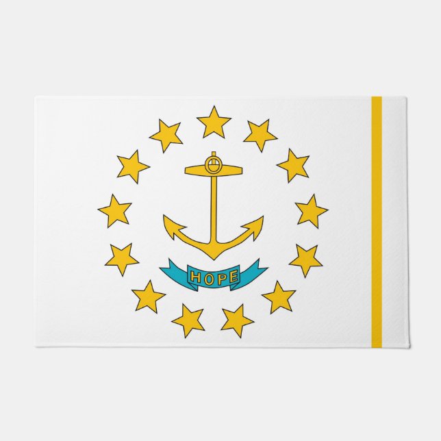 Door Mat with Flag of Rhode Island State, USA (Front)