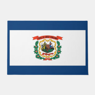 Door Mat with Flag of West Virginia, USA