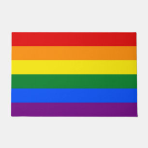 Door Mat with Rainbow Pride Flag of LGBT