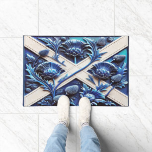 Door Mat with Scottish Thistles design