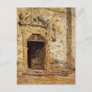 Door of the Touques Church by Eugene Boudin Postcard