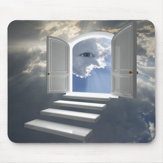 Door opened on a mystic eye mouse mat (Front)