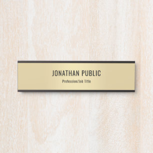 Door Sign Elegant Modern Black And Gold Template