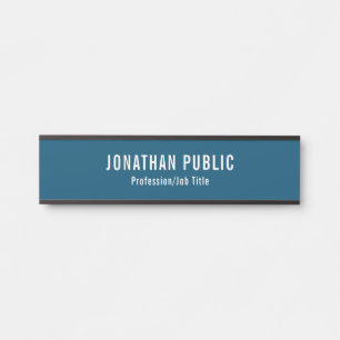 Door Sign Elegant Modern Ocean Blue Template