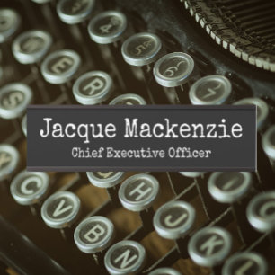 Door Sign for Office For Him Name Plate B&W White