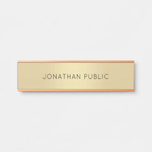 Door Signs Custom Modern Elegant Gold Template
