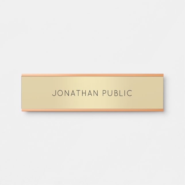 Door Signs Custom Modern Elegant Gold Template (Front)