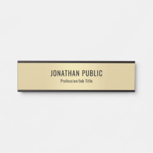 Door Signs Elegant Modern Black Gold Template
