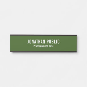 Door Signs Elegant Modern Forest Green Template