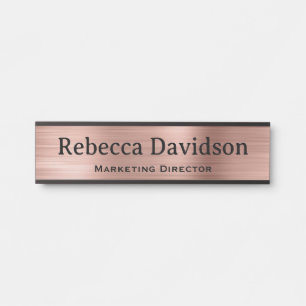 Door Signs for Office Door Sign Rose Gold