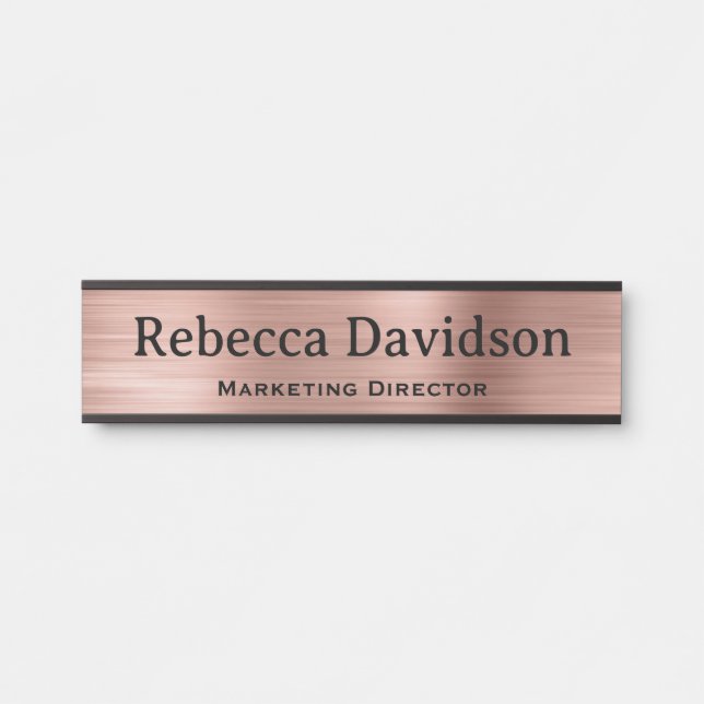 Door Signs for Office Door Sign Rose Gold (Front)