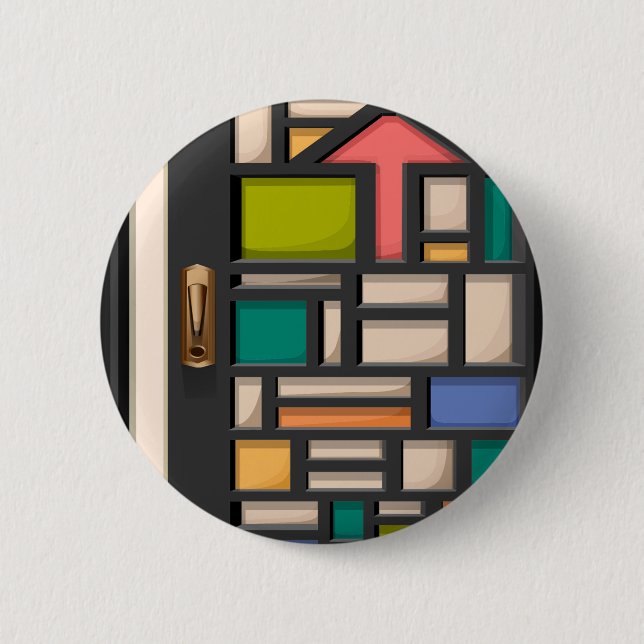 door stained glass 6 cm round badge (Front)