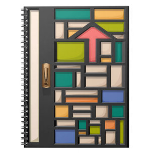 door stained glass notebook
