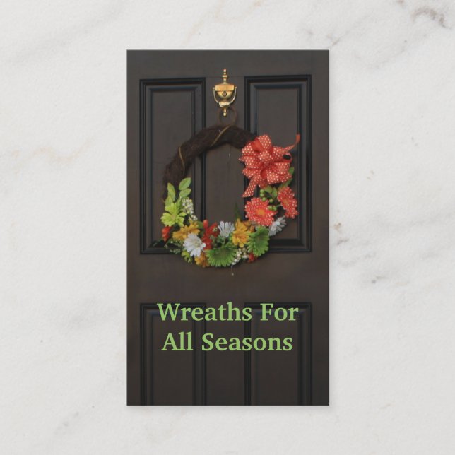 Door Wreath Custom Florist Business Card (Front)