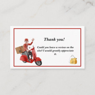 Doordash Delivery Driver Thank you Business Card
