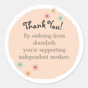 Doordash Thank You Classic Round Sticker