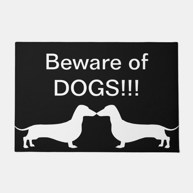 Doormat - Beware Of Dogs! B/W (Front)