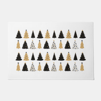 Doormat Christmas Tree in Black and Gold style