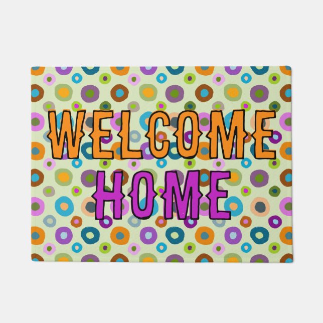 doormat fun colourful welcome home green (Front)