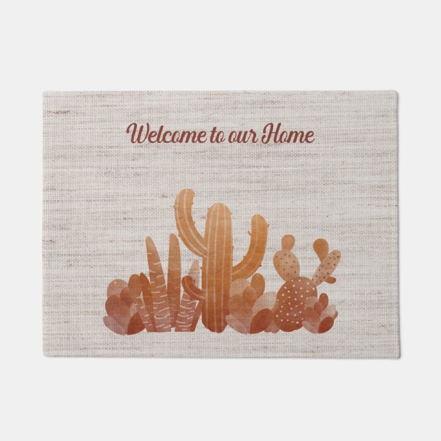 Doormat in Beige with Cacti (Front)