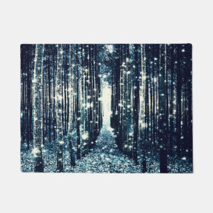 Doormat : Magical Forest Teal Grey Elegance